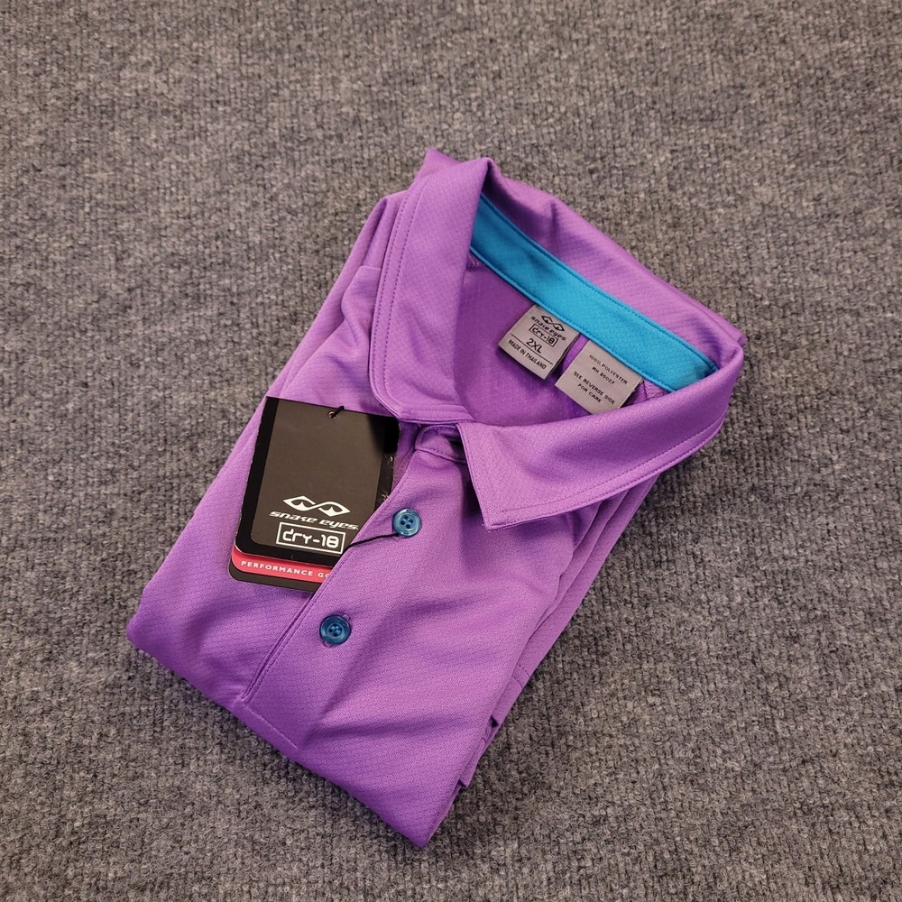 NWT Snake Eyes Polo Shirt Mens 2XL Purple Textured Performance‎ Golf  Wear
